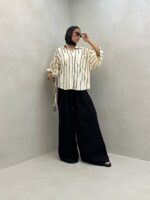 شومیز گیپور 2 جیب کد 220412 - تصویر 2