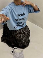 تیشرت لانگ NEED MONEY کد 180387 - تصویر 7