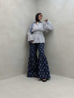 شومیز لینن کمرکش کد 220419 - تصویر 2
