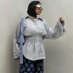شومیز لینن کمرکش کد 220419
