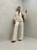 ست مانتو و شلوار کنفی کد 160553 - تصویر 3