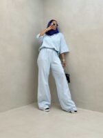 ست تیشرت و شلوار آستین 3 ربع کد 160557 - تصویر 8