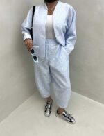 ست مانتو و شلوار طرح جیب کد 160273