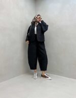 ست مانتو و شلوار طرح جیب کد 160273 - تصویر 9