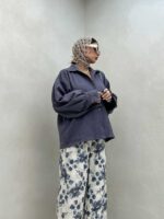 شومیز لینن آستین پیله کد 220387 - تصویر 7