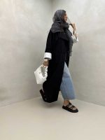 مانتو بلند یقه آرشال کد 120281 - تصویر 4