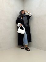 مانتو بلند یقه آرشال کد 120281 - تصویر 5