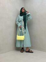 پیراهن بلند آستین گت دار کد 240143 - تصویر 7
