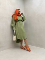 پیراهن بلند 3 دکمه کد 240145 - تصویر 6