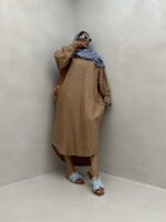 پیراهن بلند 3 دکمه کد 240145 - تصویر 3