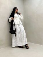 ست شومیز و پیراهن بابونه کد 160570 - تصویر 9