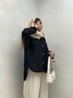 شومیز گیپور آستین دکمه کد 220450 - تصویر 5