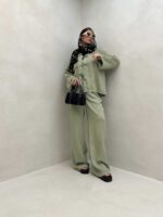 ست شومیز و شلوار پاپیونی کد 160574 - تصویر 2