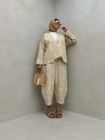 ست مانتو و شلوار طرحدار کد 160575 - تصویر 2