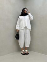 ست مانتو و شلوار طرحدار کد 160575 - تصویر 4