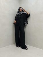 ست شومیز و شلوار پارچه گیپور کد 160579 - تصویر 9
