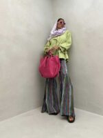 شومیز آستین پفکی کد 220458 - تصویر 3