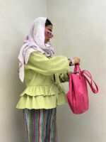 شومیز آستین پفکی کد 220458