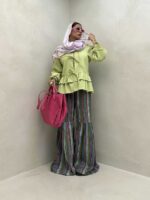 شومیز آستین پفکی کد 220458 - تصویر 2