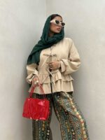 شومیز آستین پفکی کد 220458 - تصویر 13