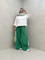 شومیز کنفی 4 دکمه کد 220459 - تصویر 5