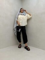 شومیز گیپور 2 جیب کد 220412 - تصویر 13