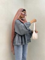 شومیز پاپیونی گت دار کد 220466 - تصویر 5
