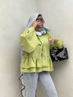 شومیز پاپیونی گت دار کد 220466 - تصویر 3