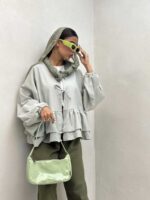 شومیز پاپیونی گت دار کد 220466 - تصویر 7