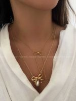 گردنبند پکی تک مروارید کد 310222 - تصویر 3