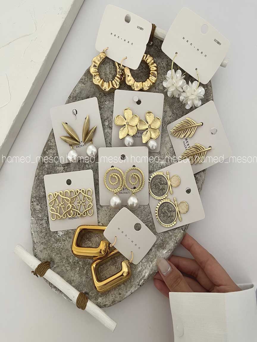 FWFY2205 گوشواره طرحدار کد 310144 - تصویر 1