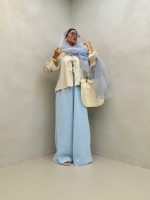 شومیز آستین پاپیونی کد 220484