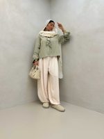 شومیز آستین پاپیونی کد 220484 - تصویر 3