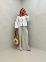 شومیز آستین پاپیونی کد 220484 - تصویر 5