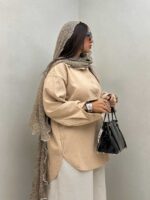 شومیز آستین بلند طرح پفکی کد 220470 - تصویر 3