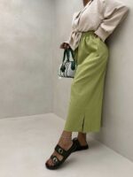 شلوار لینن پایین چاک کد 101485 - تصویر 4
