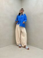 شومیز ساده 5 دکمه کد 220468 - تصویر 5