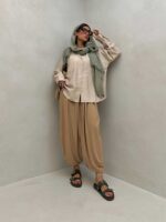شومیز پشت هلال 5 دکمه کد 220467 - تصویر 3