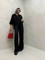 ست شومیز و شلوار سوزنی کد 160588 - تصویر 5