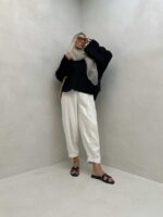 شومیز پنبه ای دکمه مخفی کد 220481 - تصویر 3
