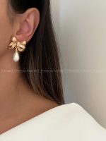 گوشواره پاپیونی طرحدار کد 310202 - تصویر 5