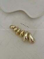 گوشواره پکی طلایی کد 310122 - تصویر 4