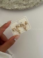 گوشواره نگینی تک مروارید کد 310206 - تصویر 2
