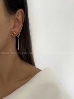 گوشواره پاپیونی طرحدار کد 310202 - تصویر 4