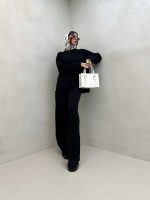 ست بلوز و شلوار بافت ساده کد 160635 - تصویر 7