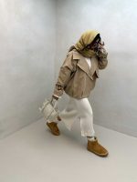 مانتو بارونی پایین پیله کد 200611 - تصویر 7