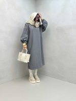 پیراهن بلند آستین کش کد 200593 - تصویر 7