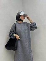 پیراهن بلند آستین کشی کد 240149 - تصویر 3