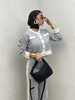 ست بلوز و شلوار بافت نواردار کد 160605 - تصویر 2