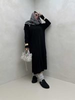 پیراهن بلند بغل کبریتی کد 240150 - تصویر 2